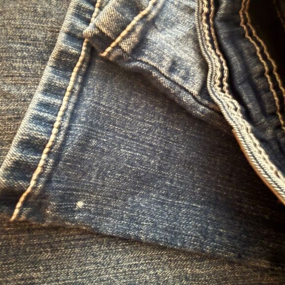 Y2K Wallflower Heavy Contrast Stitch Embroidered Pocket Bling Bootcut Jeans 13 - Picture 11 of 12